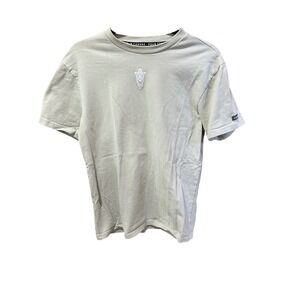 Kadyluxe Mens Trident Logo Graphic T-Shirt Light Gray Short Sleeve Size S